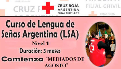 Cruz Roja Argentina Filial Chivilcoy dictará un curso de Lengua de Señas Argentina (LSA)