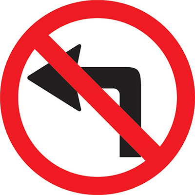 Prohibido girar a la izquierda en la Avenida Sarmiento