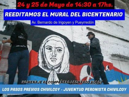 Restauraran el Mural del Bicentenario en Homenaje a Leonardo Kosoy