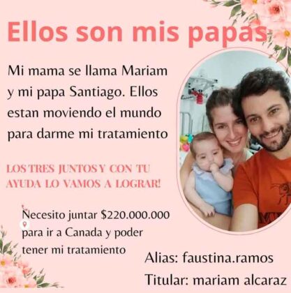 <span style='color:#f000000;font-size:14px;'>LOCALES</span><br>Campaña solidaria para ayudar a una bebé de siete meses que tiene que viajar a Canadá para realizarse un complejo tratamiento de salud