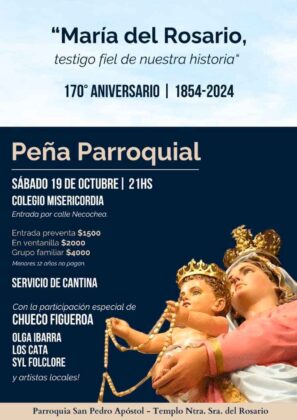 <span style='color:#f000000;font-size:14px;'>LOCALES</span><br>Se llevará a cabo una peña parroquial en conmemoración del 170º aniversario de Chivilcoy