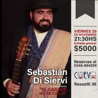 <span style='color:#f000000;font-size:14px;'>LOCALES</span><br>Sebastián Di Siervi homenajeará a Horacio Guarany en el Teatro La Cueva