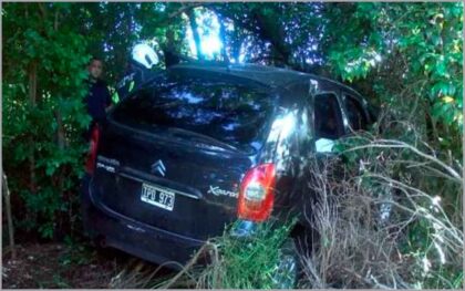 <span style='color:#f000000;font-size:14px;'>REGIONALES</span><br>Ruta 5: Un auto despistó y terminó dentro de un monte, entre Mechita y Alberti