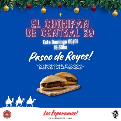 <span style='color:#f000000;font-size:14px;'>LOCALES</span><br>Los Reyes Magos llegan a la Central 29: paseo y choripanes para toda la familia