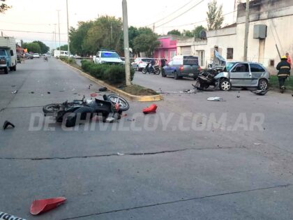 <span style='color:#f000000;font-size:14px;'>POLICIALES</span><br>Choque en Av. 84 y Mathus entre una moto conducida por menor y un automóvil item-thumbnail
