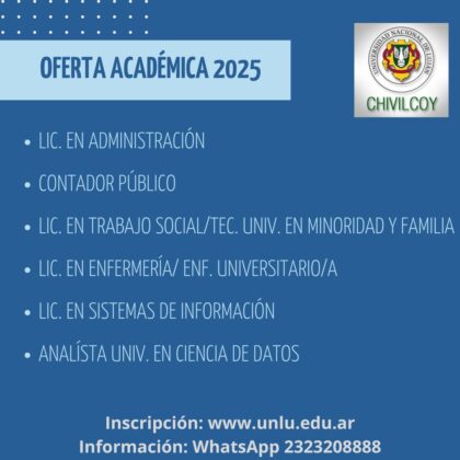 <span style='color:#f000000;font-size:14px;'>EDUCACIÓN</span><br>El Centro Regional Chivilcoy de la UNLU informó su oferta educativa para el año 2025