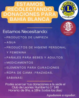 <span style='color:#f000000;font-size:14px;'>LOCALES</span><br>El Club de Leones de Chivilcoy lanzó una campaña para recolectar donaciones para Bahía Blanca