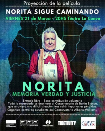 <span style='color:#f000000;font-size:14px;'>CULTURA</span><br>Este viernes, en La Cueva, se proyectará la película “Norita, memoria, verdad y justicia”