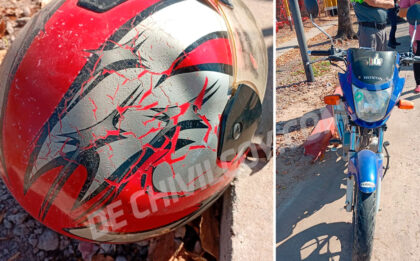 <span style='color:#f000000;font-size:14px;'>SINIESTRO VIAL</span><br>Choque entre una moto y un auto en Avenida Mitre y 82: el casco salva vidas item-thumbnail