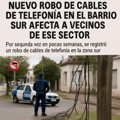 <span style='color:#f000000;font-size:14px;'>LOCALES</span><br>Nuevo robo de cables de telefonía en el Barrio Sur afecta a vecinos de ese sector