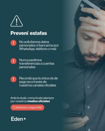 <span style='color:#f000000;font-size:14px;'>ADVERTENCIA</span><br>Estafas en nombre de EDEN: recomendaciones para identificar el fraude y no caer en la trampa