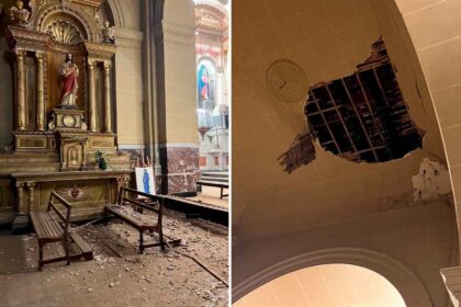 <span style='color:#f000000;font-size:14px;'>LOCALES</span><br>Derrumbe parcial del techo en el templo Nuestra Señora del Rosario durante la misa item-thumbnail